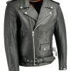 Milwaukee Leather LKM1711 Black Leather Motorcycle Jacket for Men, Thick Police Style Biker Jacket w/ Side Lace