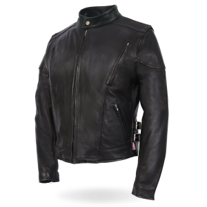 Hot Leathers JKL5001 USA Made Ladies Vented Motorcycle Black Leather Biker Jacket