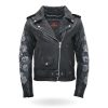 Hot Leathers Rose Embroidered Ladies Motorcycle Style Leather Jacket