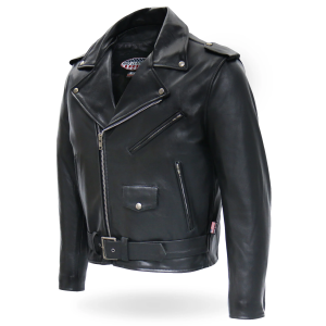 Hot Leathers JKM5009 Men's USA Made Black Premium Leather Classic Motorcycle Biker Jacket