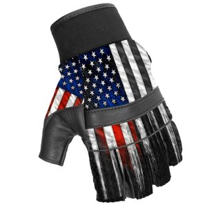 Hot Leathers Glove Sublimated Leather Heartbeat Flag