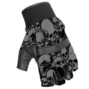 GVM3009 Hot Leathers Glove Sublimated Leather Ancient Skulls