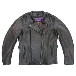 Hot Leathers Ladies Concealed Carry Leather Jacket w Vented Side Snaps