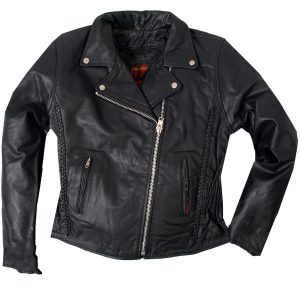 Ladies Braided Motorcycle Jacket