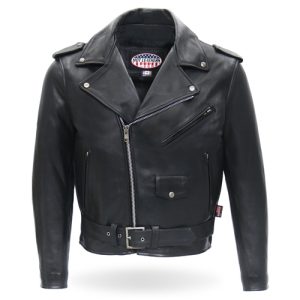 Hot Leathers Men's USA Made Premium Leather Classic Motorcycle Jacket