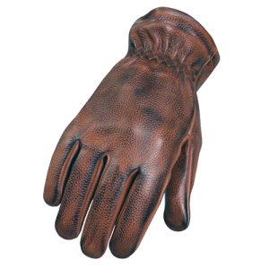 Hot Leathers Brown and Black Leather Driving Gloves