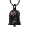 Hot Leathers Angel Wings Pink Stones Bell