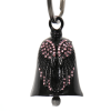 Hot Leathers Angel Wings Pink Stones Bell