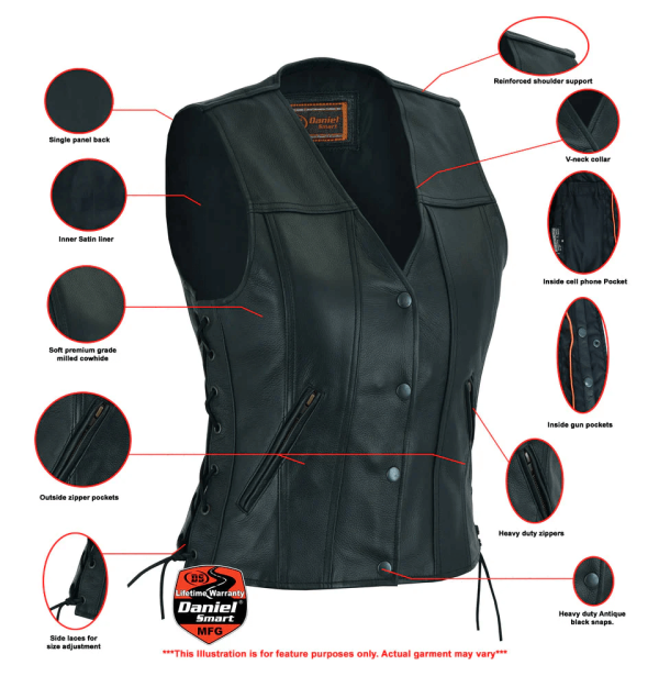 Women's Single Back Panel Concealed Carry Vest