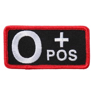 Blood Type O Pos 3x2 Patch