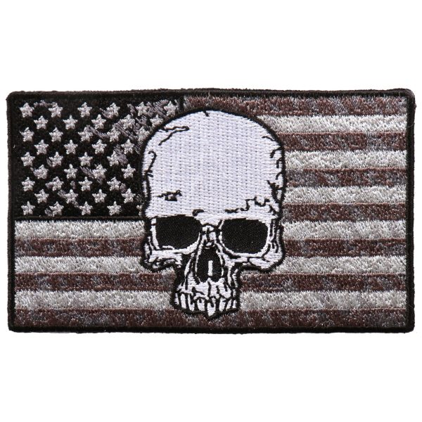 Gray Flag Skull 4x2 Patch