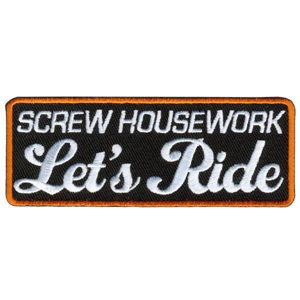 Lets Ride Embroidered 4 x 2 Patch