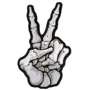 3 x 5 Skeleton Peace Sign Patch