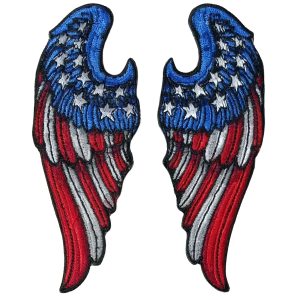 ANGEL WINGS FLAG 4 3.6 x 4.4 Embroidered Patch