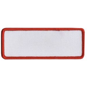 Blank White with Red Trim 4 x 1.5 Patch