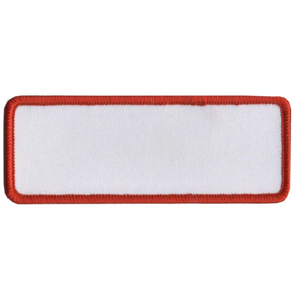 Blank White with Red Trim 4 x 1.5 Patch