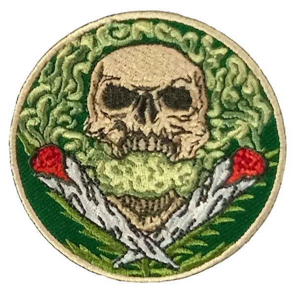 POT SKULL 3 x 3 Embroidered Patch