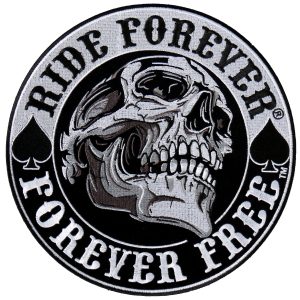 Ride Forever, Forever Free Skull 9 x 9 Patch