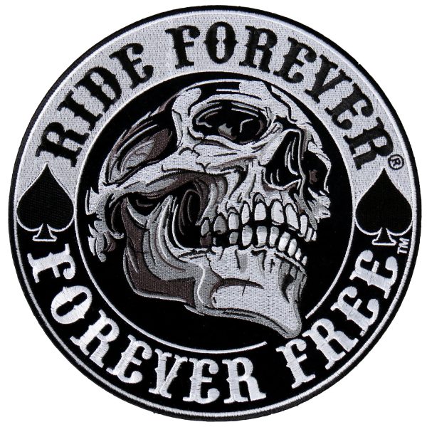 Ride Forever, Forever Free Skull 9 x 9 Patch