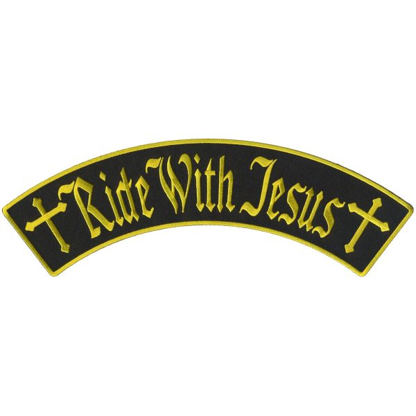 Ride With Jesus 12 X 3 Top Rocker Patch