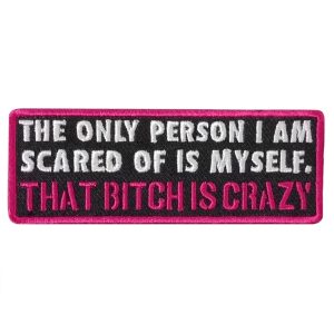 SCARED OF MYSELF 4 x 2 Embroidered Patch