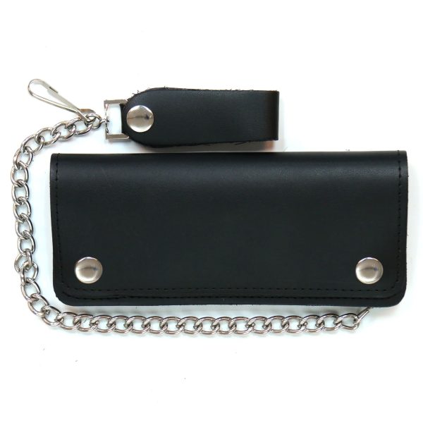 5 Pocket Bi-Fold Leather Wallet with Chain