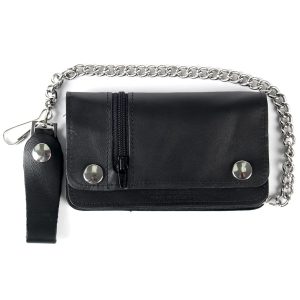 5 Pocket Leather Bifold Wallet with Zipper