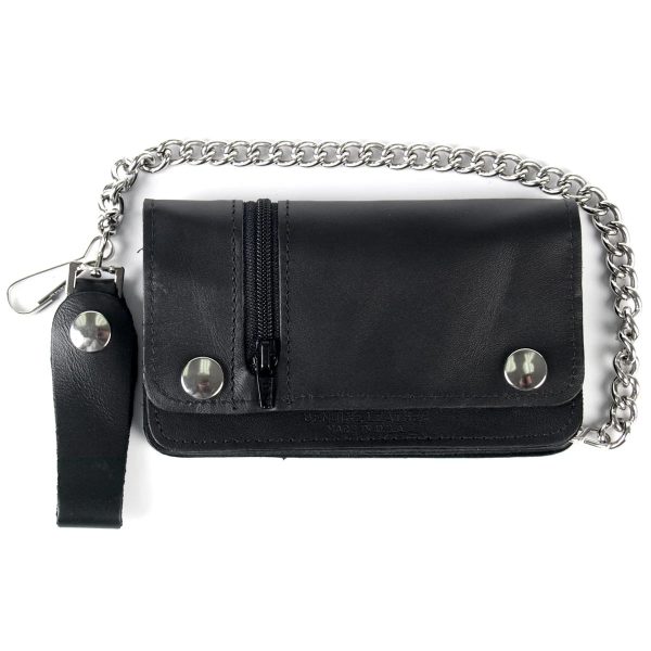 5 Pocket Leather Bifold Wallet with Zipper