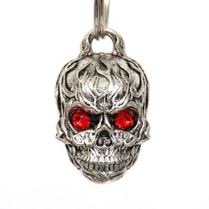 BEM1012 Flame Skull Red Stones Bell