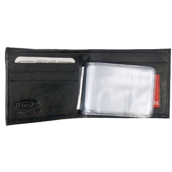 Black Leather Bi-Fold Wallet