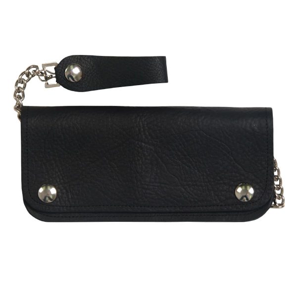 Black Naked Leather Bi-Fold Wallet