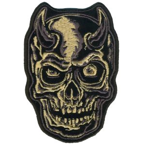 Devil Horn Skull Grey 3.5 Patch