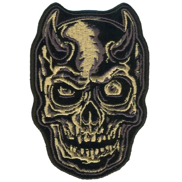 Devil Horn Skull Grey 3.5 Patch