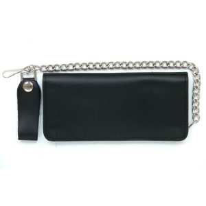 Double Fold 4 Pocket Leather Wallet with Chain