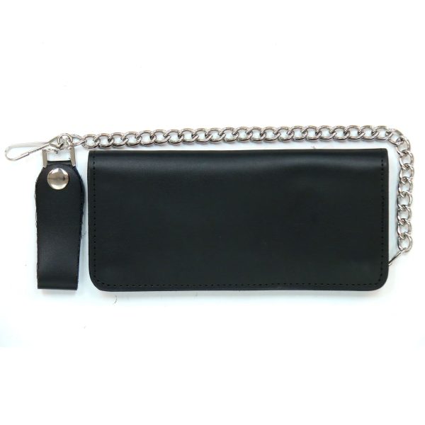 Double Fold 4 Pocket Leather Wallet with Chain