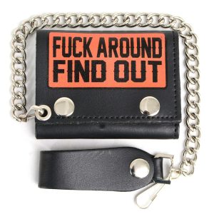 F Around Find Out TriFold Chain Wallet