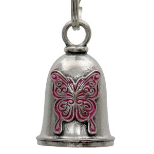 MLB9089 Pink Curly Butterfly Motorcycle Good Luck Bell