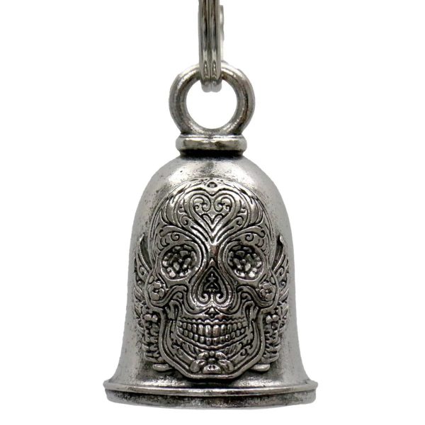 Antique Sugar Skull Motorcycle Good Luck Bell