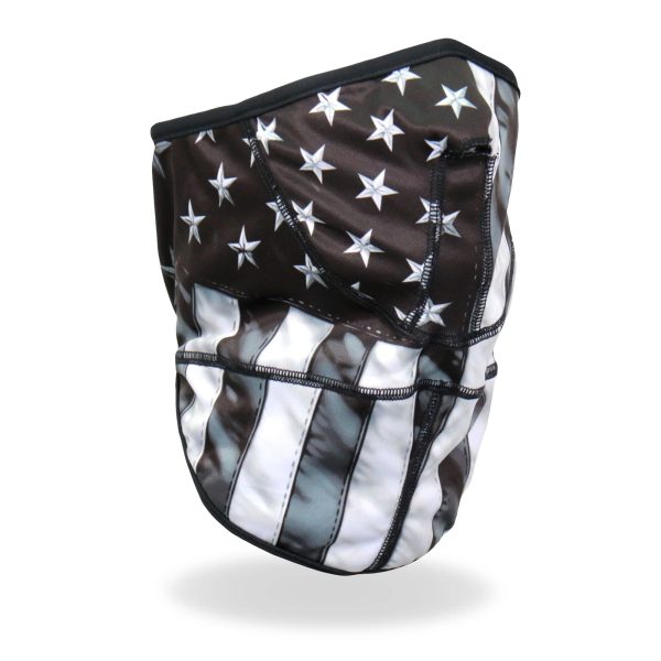 FWC2004 Grey American Flag Face Wrap Neck Warmer