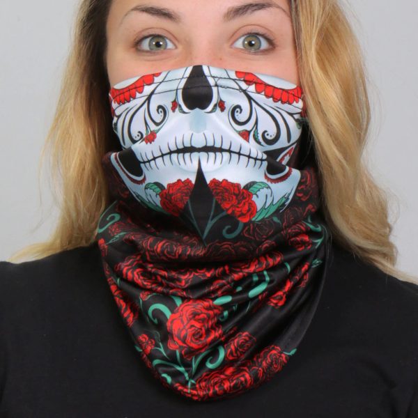 HWN2003 Sugar Skull Neck Gaiter Mask