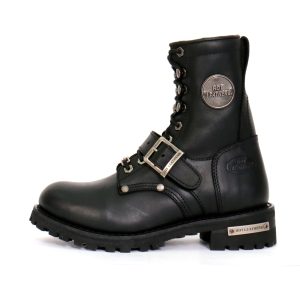 Ladies 7-inch-Tall Logger Leather Boots with Buckle BTL1001