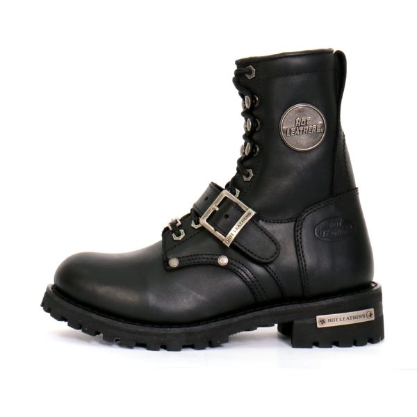 Ladies 7-inch-Tall Logger Leather Boots with Buckle BTL1001