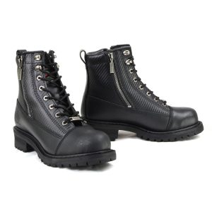 Men's Black Accelerator Motorcycle Leather Boots MB408