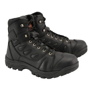 Men's Black Leather 6-Inch Swat Style-Tactical Motorcycle Rider Biker Boots MBM9115
