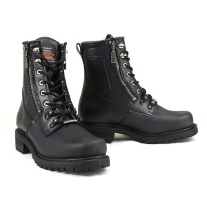 Men's Black Trooper Motorcycle Leather Boots MB416