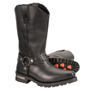 Men’s Classic Harness Black Leather 11-Inch Western Style Motorcycle Boots MBM9015