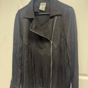 Black Zip Long Fringe